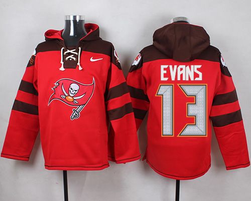 Nike Buccaneers #13 Mike Evans Red Player Pullover NFL Hoodie - Click Image to Close